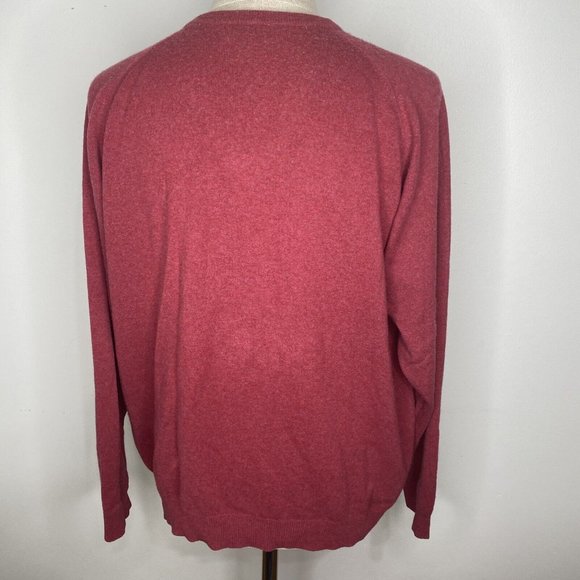 Jacobson's Men Cashmere Sweater V Neck  Size XL Red Pullover Shirt - Picture 3 of 4